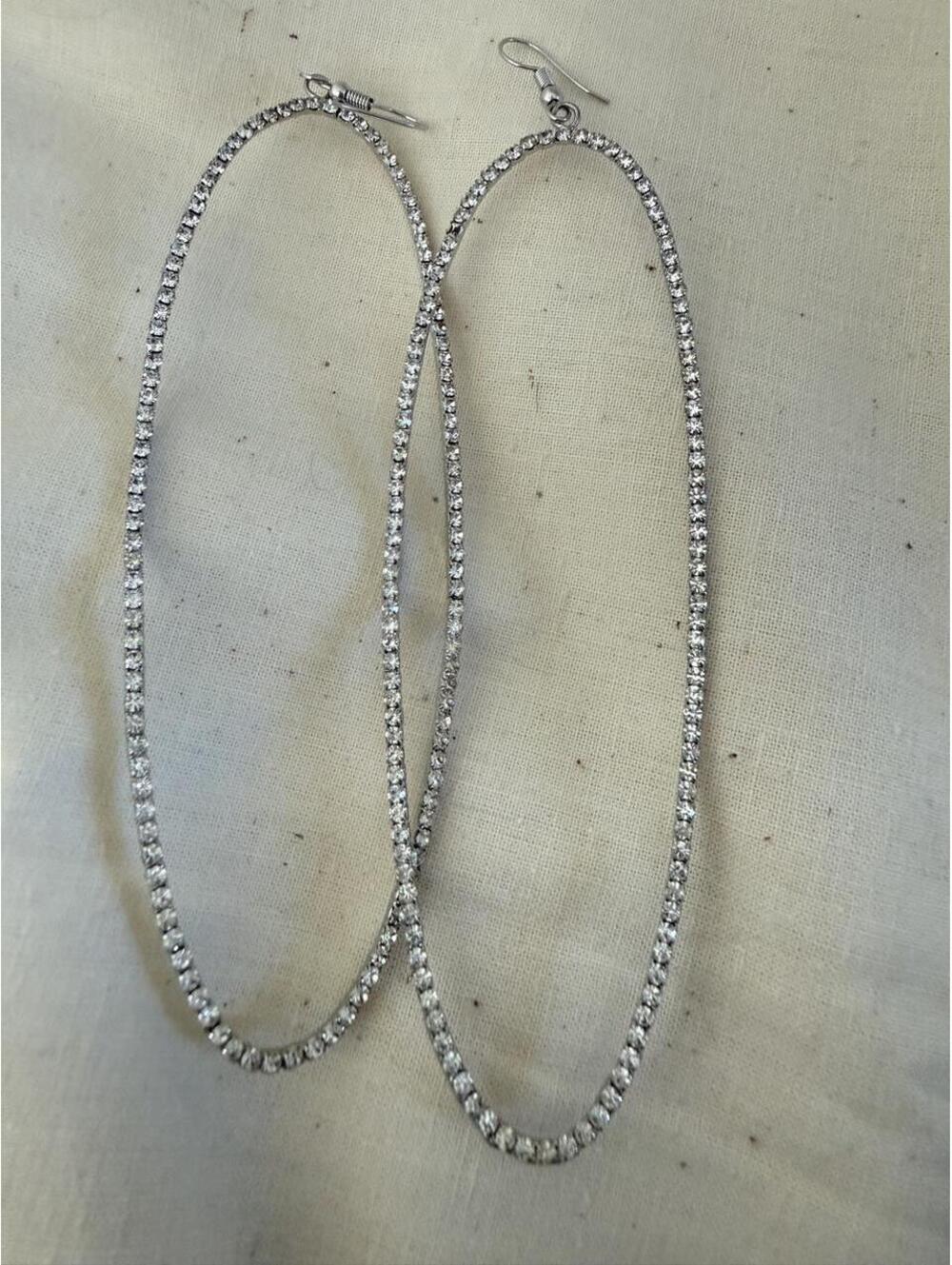 Extra Long Rhinestone Shoulder Duster Earrings